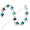 Silver Star of David bracelet set with crushed opals