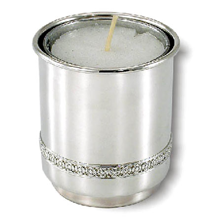 Ornamental strip - 925 Sterling Silver "Yizkor" candle holder