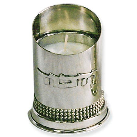 Slanted, Pearls - 925 Sterling Silver "Yizkor" candle holder