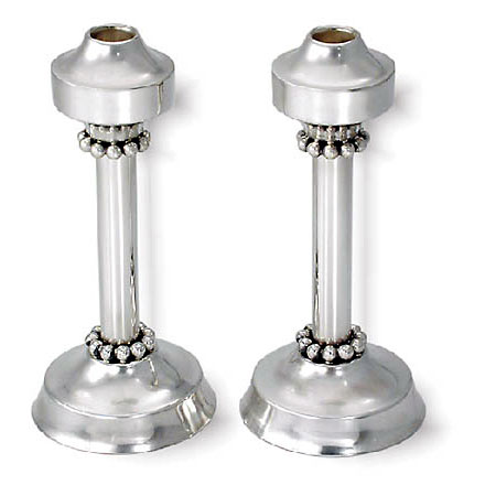 Pillar Candlesticks, Balls - 925 Sterling Silver