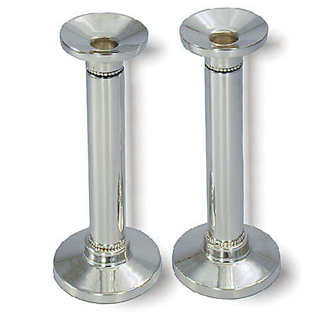 Candlesticks, two rows of pearls - 925 Sterling Silver
