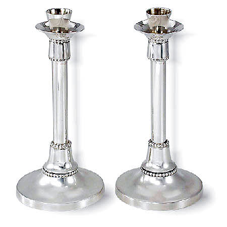 Candlesticks, four rows of pearls - 925 Sterling Silver