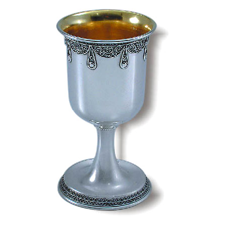 Filigree- - 925 Silver Kiddush Cup