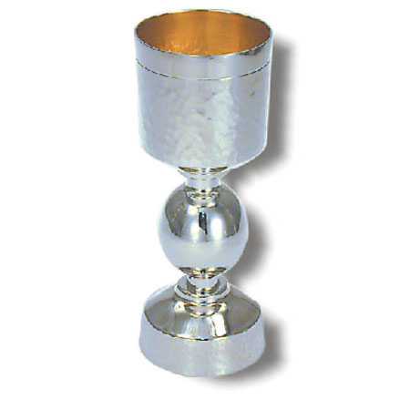 Hammered design - 925 Silver Kiddush Cup