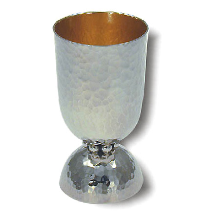 Hammered, with seven balls - 925 Silver Kiddush cup