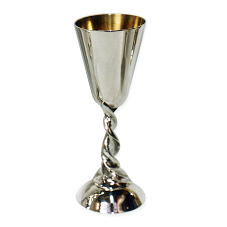 Twisted stem -  925 Silver Kiddush cup