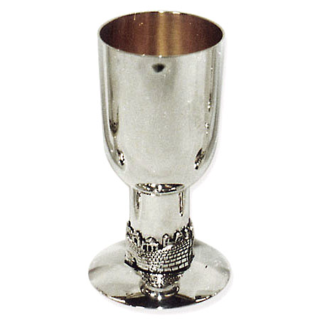 Jerusalem panorama motif - 925 Silver Kiddush cup