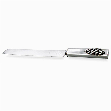 Rectangular handle, Challa -  925 Sterling Silver Challah Knife