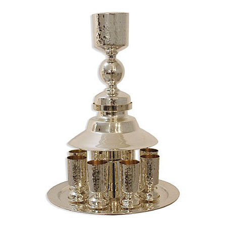 Hammered Fountain set, with balls, - 925 Sterling Silver