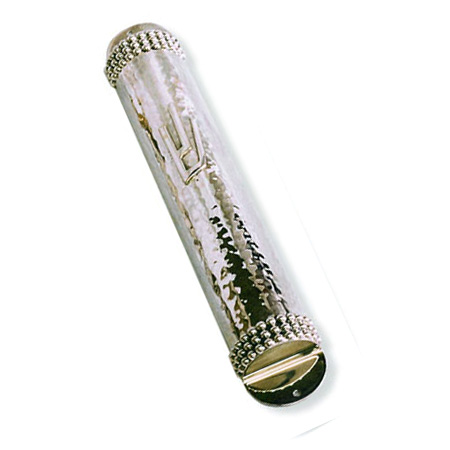 Pearls ornament, Hammered - 925 Sterling Silver Mezuzah Case