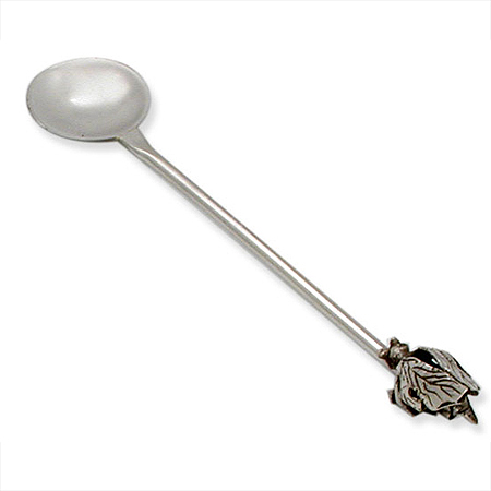 Bee top - 925 Sterling Silver Honey dish spoon