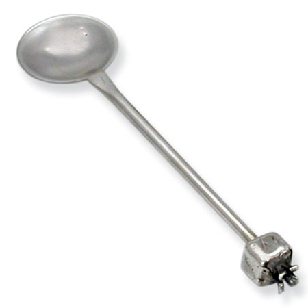 Pomegranate top - 925 Sterling Silver Honey dish spoon