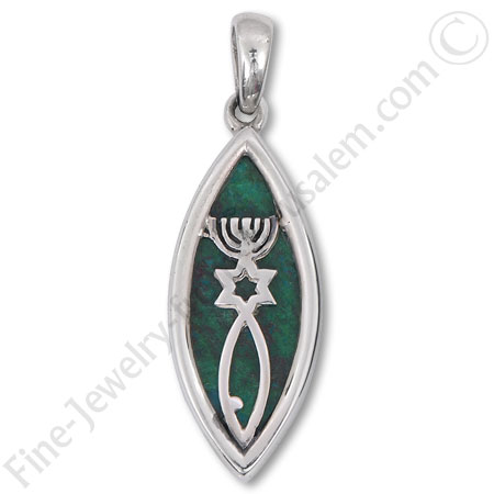 Silver Grafted In Pendant Set With Eilat Stone