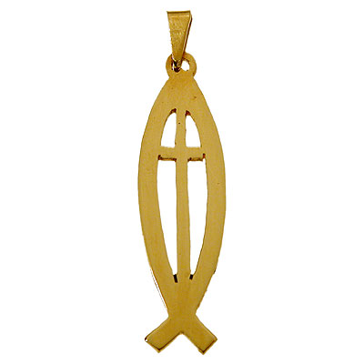 Fish and cross pendant