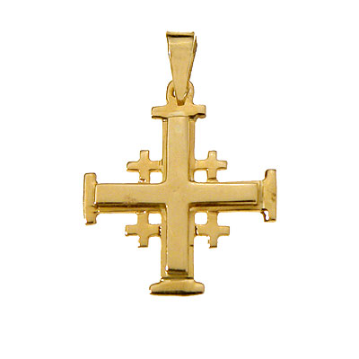 fine jewelry from jerusalem 14K Gold Jerusalem Cross pendant