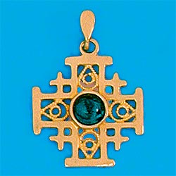 14K Gold Cross with king Solomon's Stone.