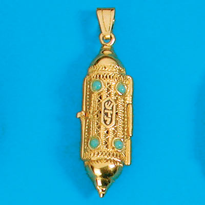 14K Gold Mezuzah pendant