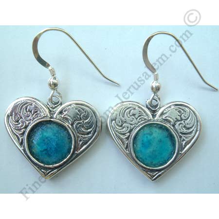 ethnic design in sterling silver Wings of Heart earrings