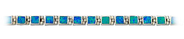 St. Silver bracelet set with Crushed Opals