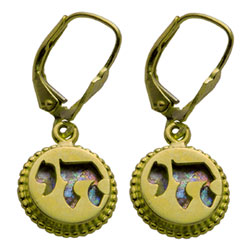 Roman Glass earrings with Chai