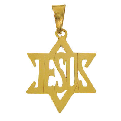 14K Gold Star of David with Jesus
