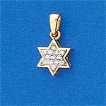 18K Gold Star of David set with Diamonds