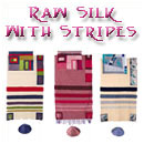 Raw Silk Tallit With Stripes