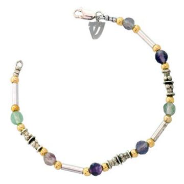 Silver bracelet with free silver inisital - artisan design