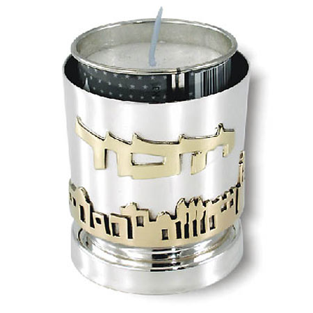 Jerusalem of Gold - 925 Sterling Silver "Yizkor" candle holder