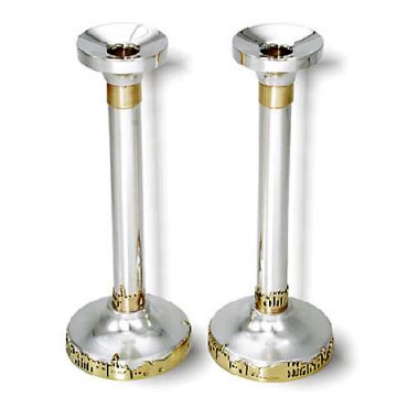 Candlesticks, Jerusalem of Gold - 925 Sterling Silver
