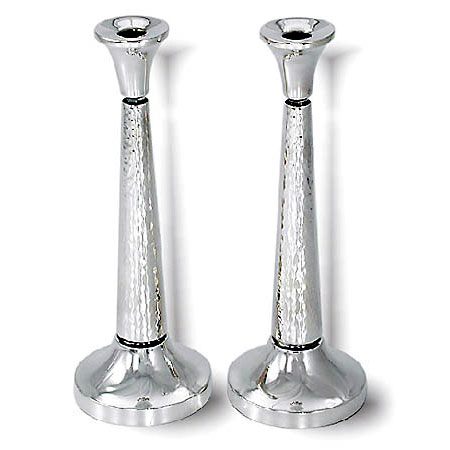 Hammered Candlesticks - 925 Sterling Silver