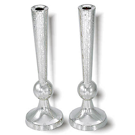 Candlesticks with ball -  925 Sterling Silver