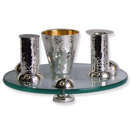 Havdalah set, hammered - 925 Sterling Silver