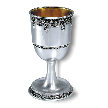 Filigree- - 925 Silver Kiddush Cup