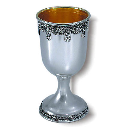 Filigree- - 925 Silver Kiddush Cup