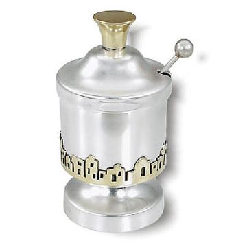 Jerusalem of Gold panorama - 925 Sterling Silver Honey dish