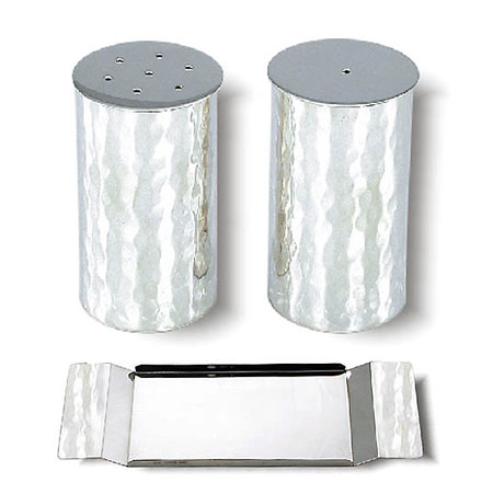 Salt & Pepper on tray - 925 Sterling Silver Salt Shaker