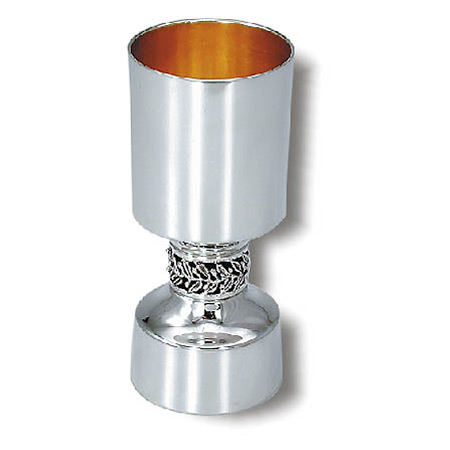 Appliqued leaves - 925 Silver Kiddush cup