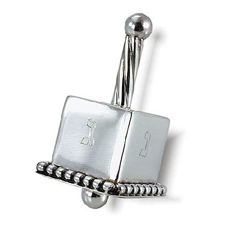 Rows of pearls - 925 Sterling Silver Hanukkah Dreidel