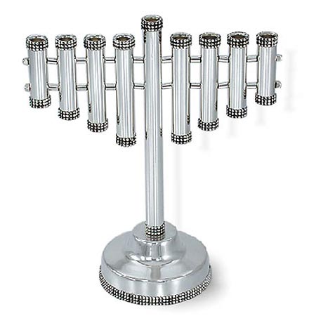 Rows of pearls - 925 Sterling Silver Hanukkah Menorah