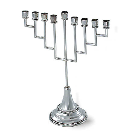 Rows of pearls - 925 Sterling Silver Hanukkah Menorah