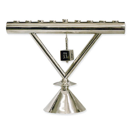 Triangle shaped - 925 Sterling Silver Hanukkah Menorah