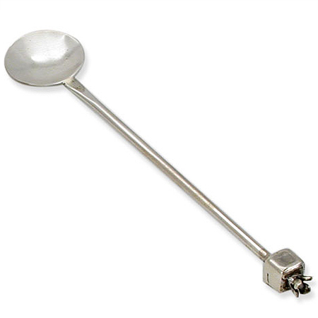 Pomegranate top - 925 Sterling Silver Honey dish spoon