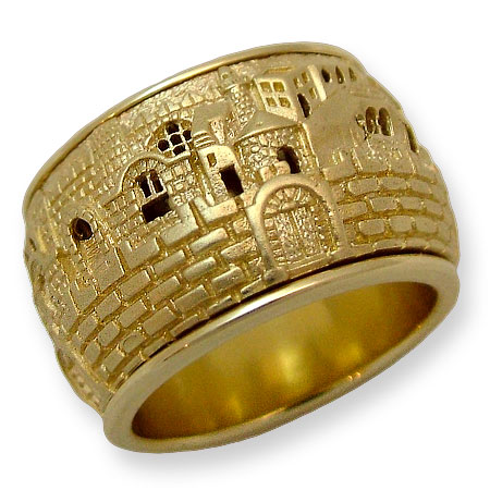 3 dimensions Jerusalem spinner ring