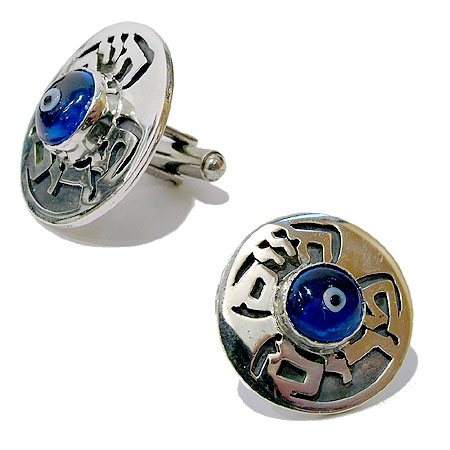 Custom Made Cufflinks with Evil Eye Protection