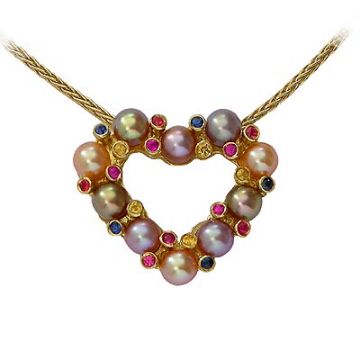 Pearl and diamonds Heart