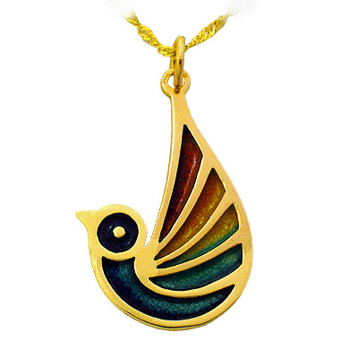 14K Gold Art Deco Pendant