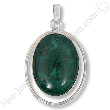 Silver pendant with Eilat stone