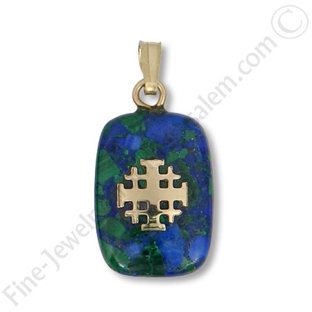 Eilat Stone pendant with 14K gold