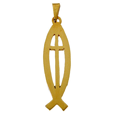 Fish and cross pendant
